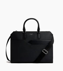 Porte documents 15" Gaston en cuir grain croisé - Black