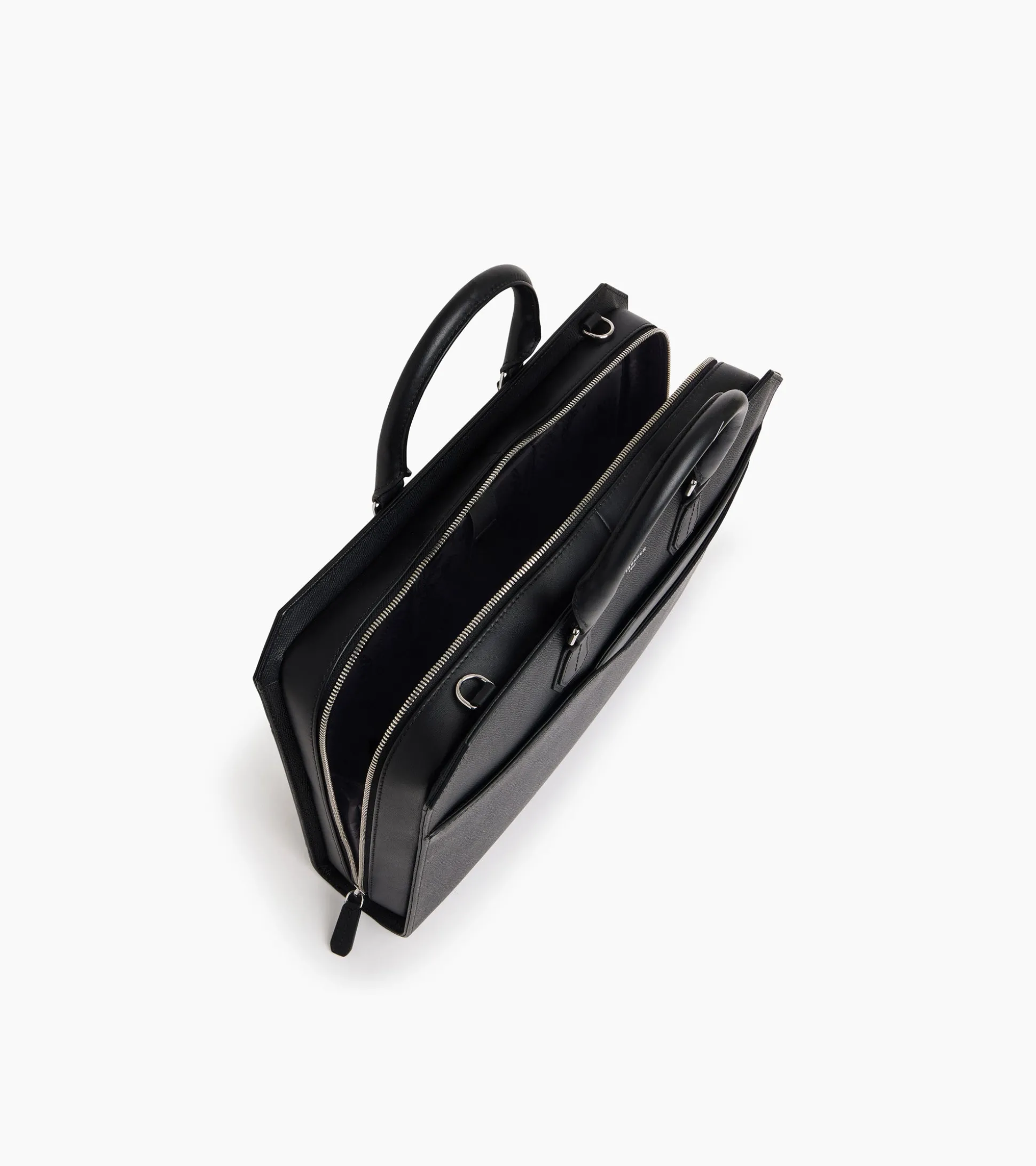 Porte documents 15" Gaston en cuir grain croisé - Black