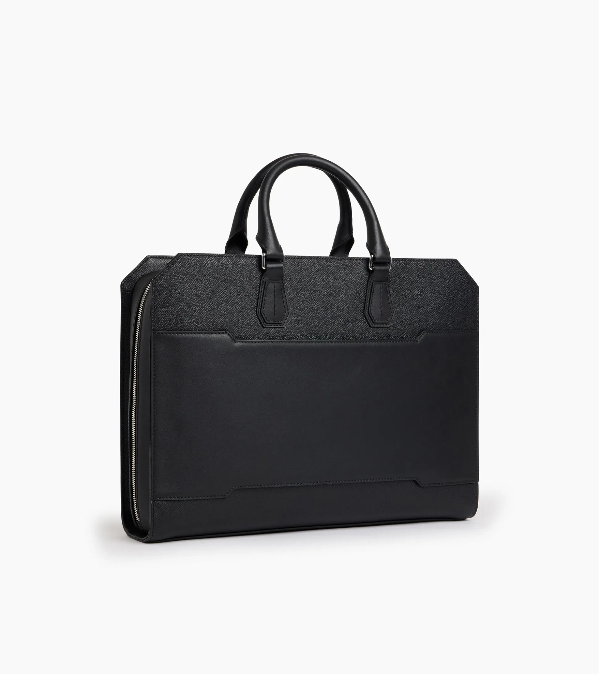 Porte documents 15" Gaston en cuir grain croisé - Black