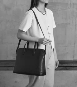 Porte documents 1 soufflet 14" Sophie en cuir grainé - Brown Tan