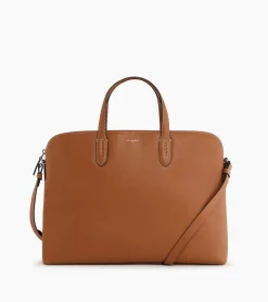 Porte documents 1 soufflet 15" Sophie en cuir grainé - Brown Tan