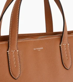 Porte documents 1 soufflet 15" Sophie en cuir grainé - Brown Tan