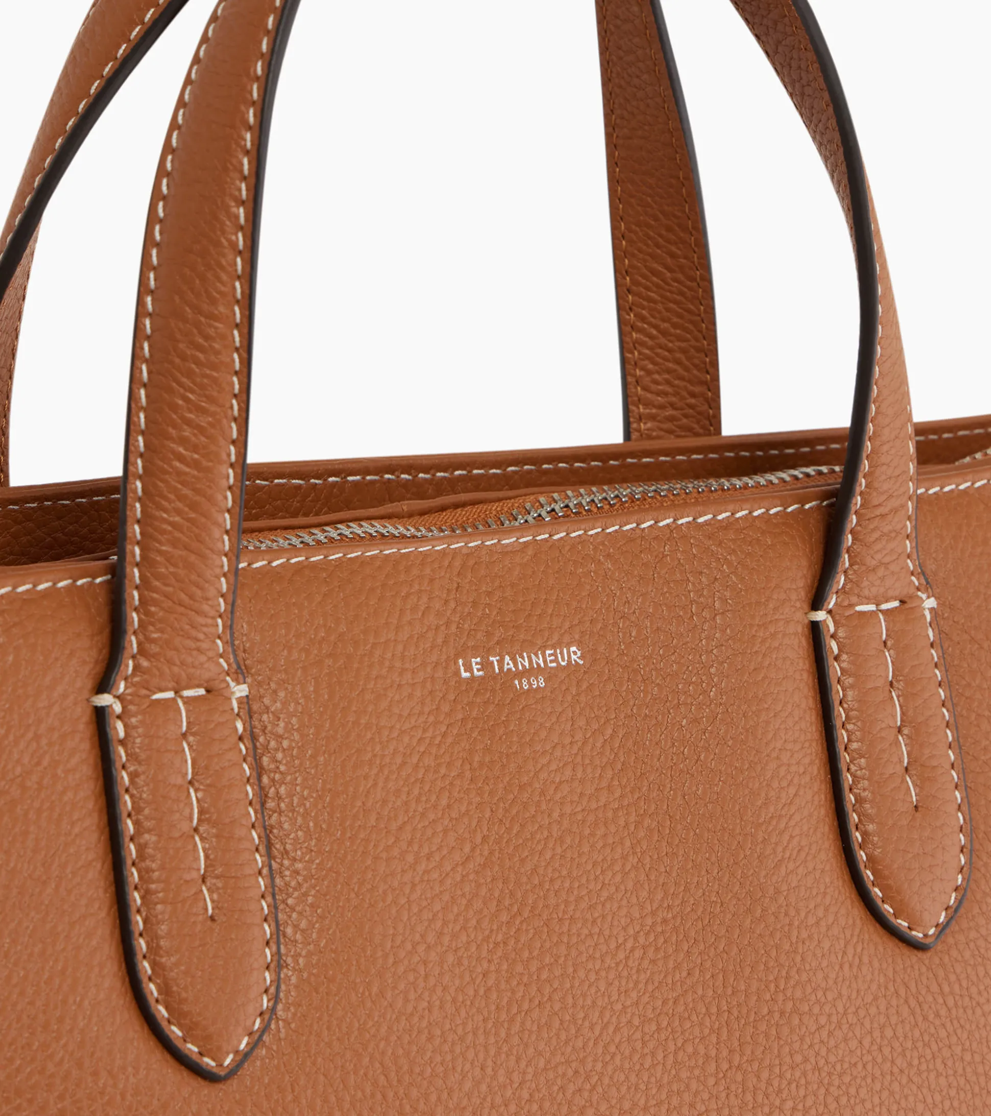 Porte documents 1 soufflet 15" Sophie en cuir grainé - Brown Tan