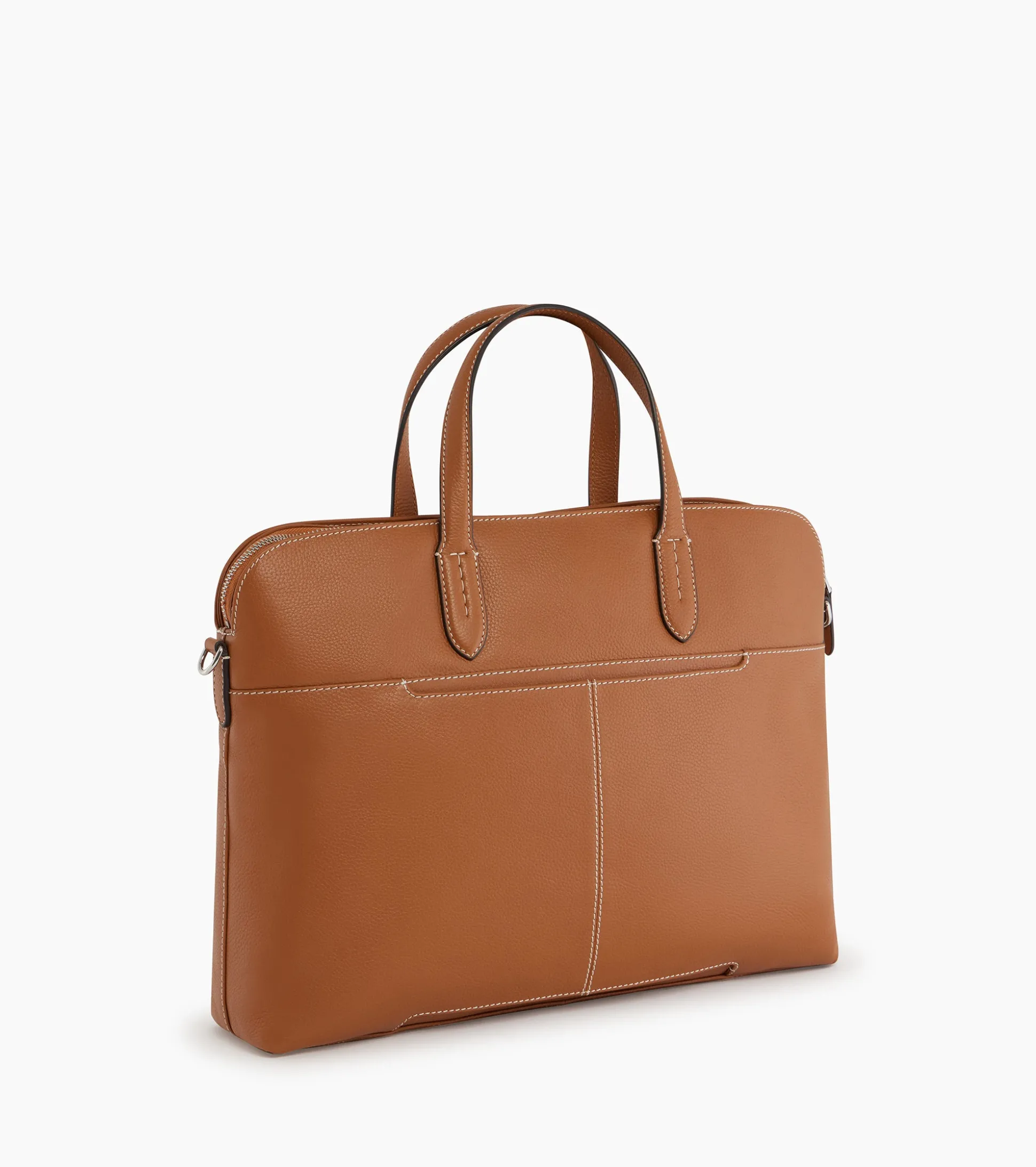 Porte documents 1 soufflet 15" Sophie en cuir grainé - Brown Tan