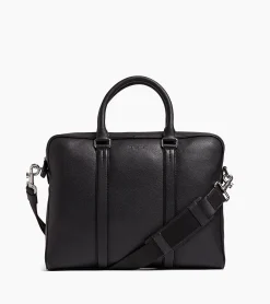 Porte documents slim 14" Charles en cuir grainé - Black