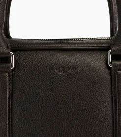 Porte documents slim 14" Charles en cuir grainé - Coffee Brown