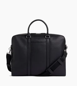 Porte documents slim 17" Charles en cuir grainé - Black
