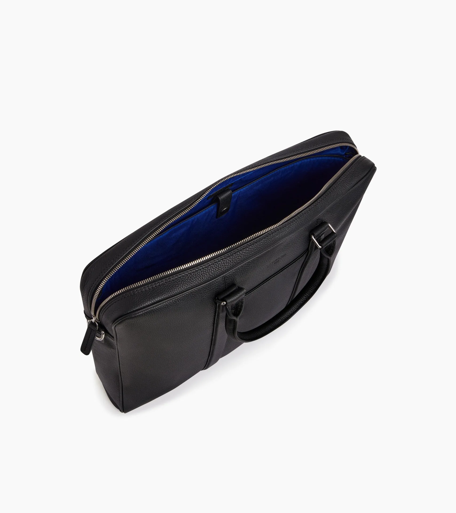 Porte documents slim 17" Charles en cuir grainé - Black