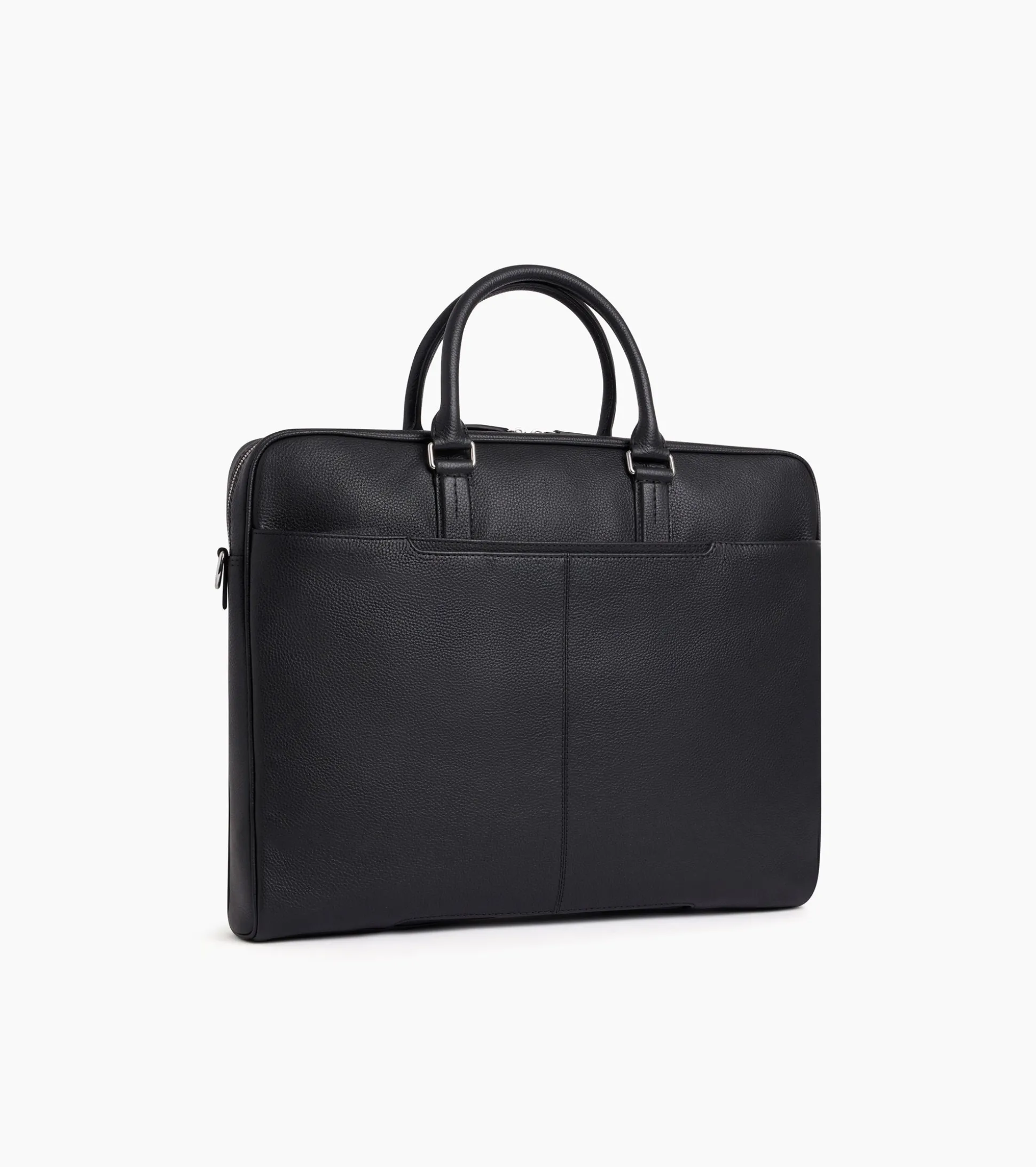 Porte documents slim 17" Charles en cuir grainé - Black