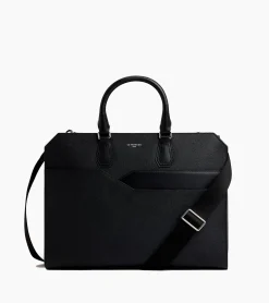 Porte documents slim 15" Gaston en cuir grain croisé - Black