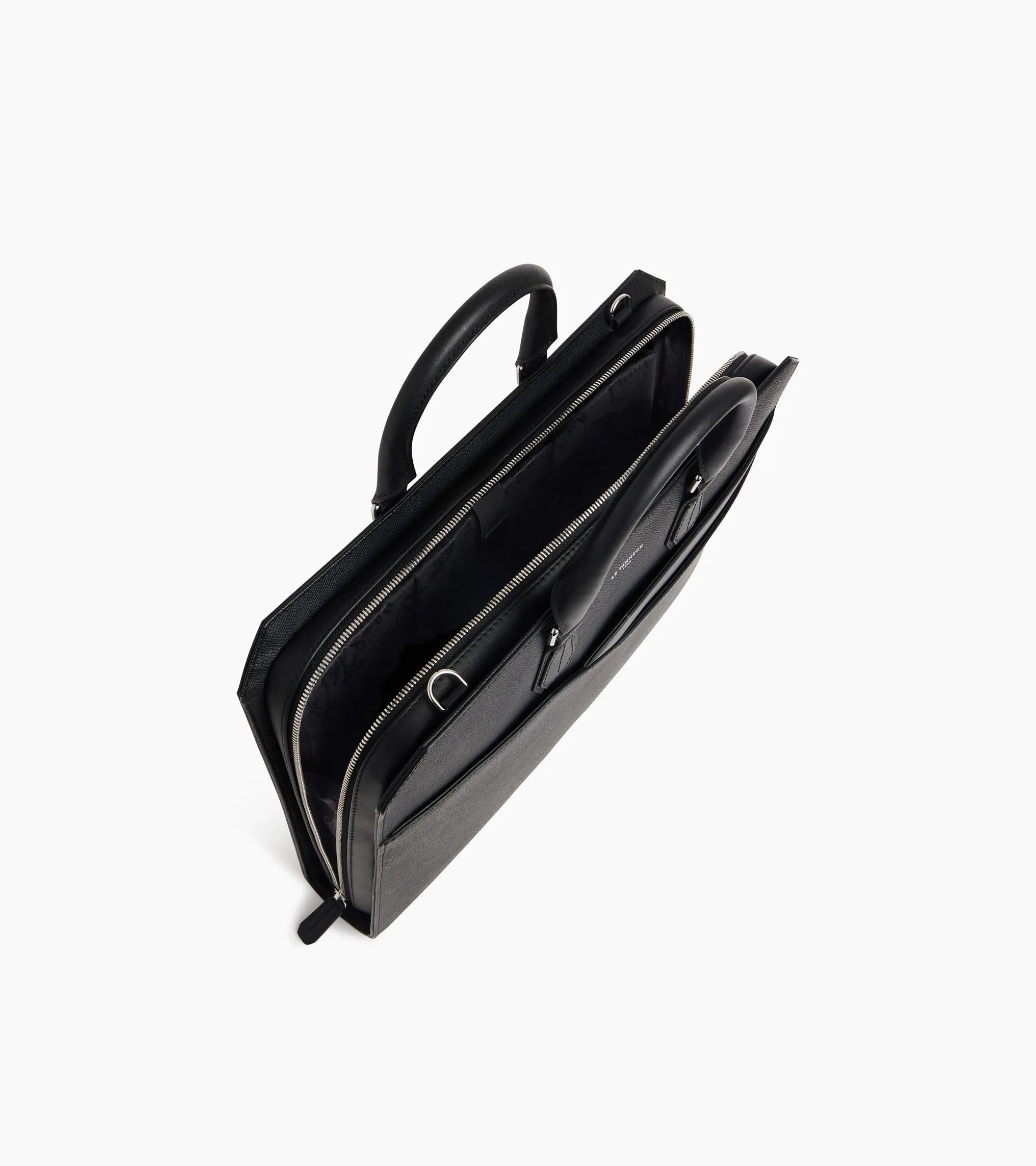Porte documents slim 15" Gaston en cuir grain croisé - Black