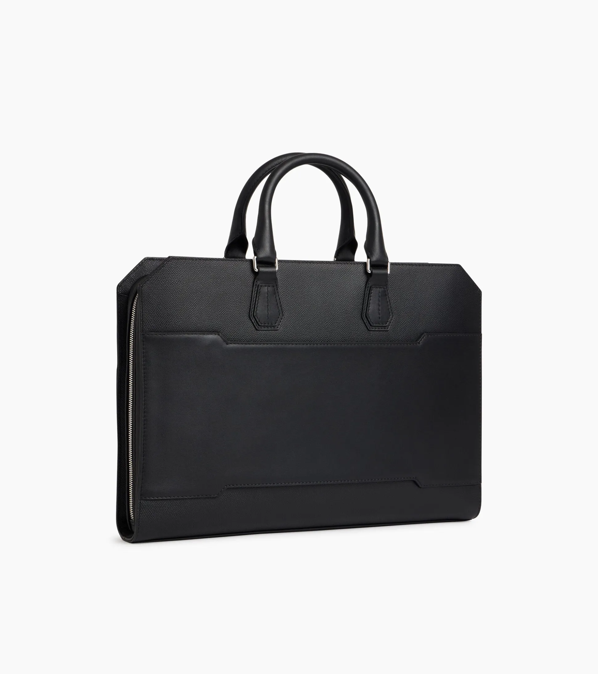 Porte documents slim 15" Gaston en cuir grain croisé - Black