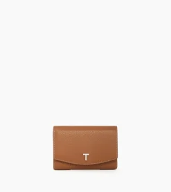 Porte monnaie à rabat Romy en cuir grainé - Brown Tan