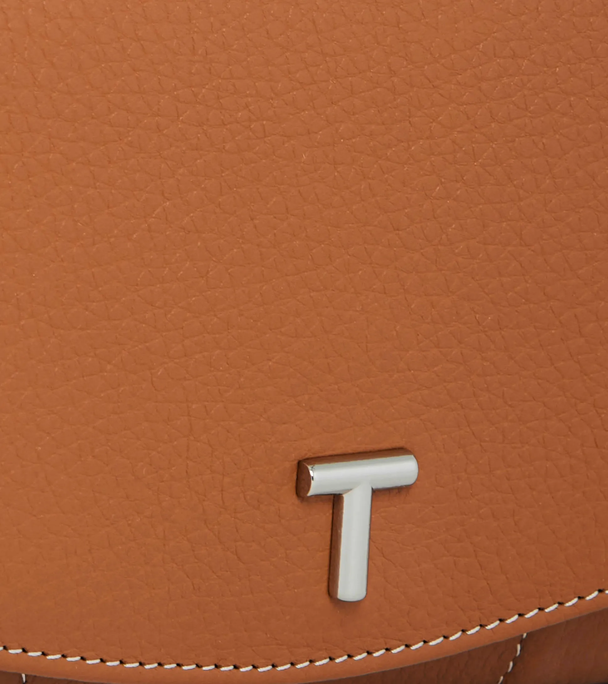 Porte monnaie à rabat Romy en cuir grainé - Brown Tan