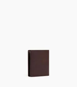 Porte monnaie boite avec poche billets Gary en cuir huilé - Brown