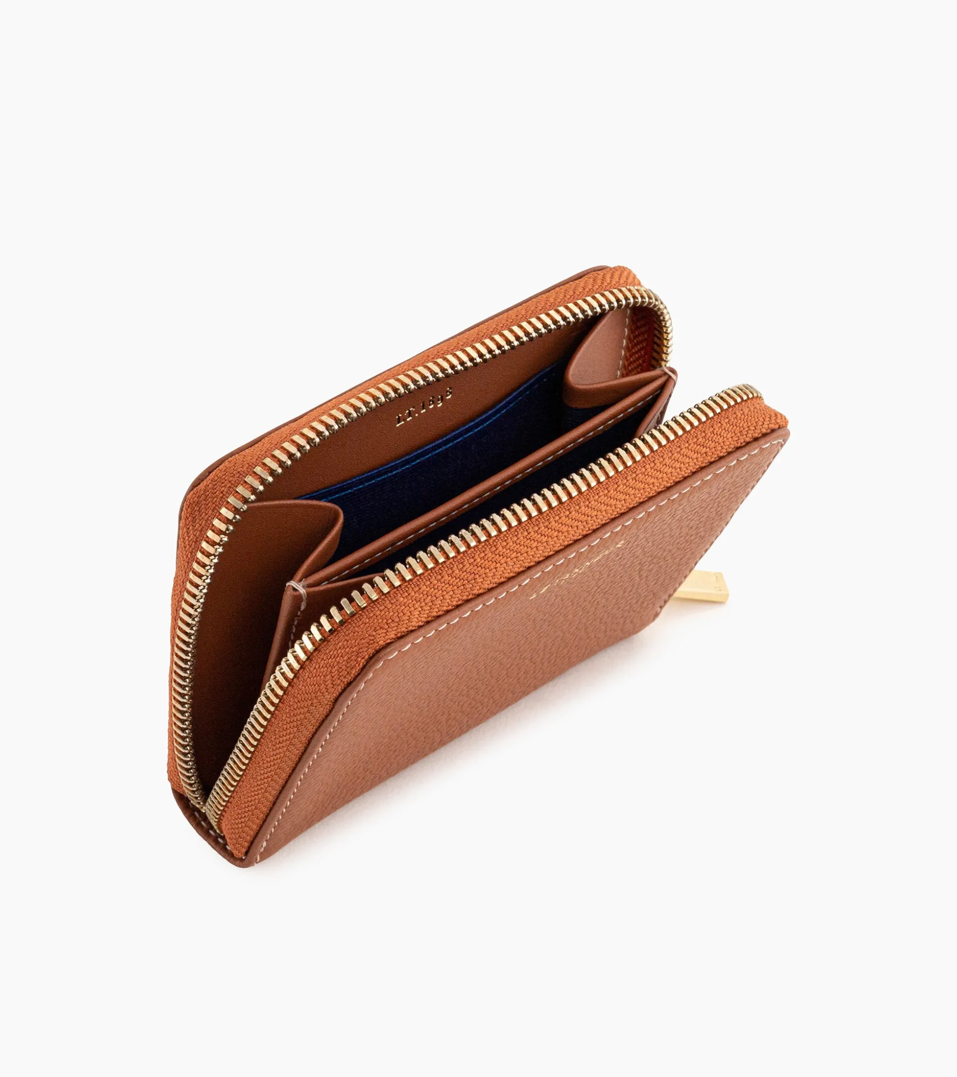Porte monnaie Emilie en cuir grainé - Brown Tan