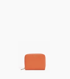 Porte monnaie Emilie en cuir grainé - ORANGE OCRE