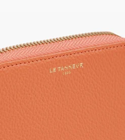 Porte monnaie Emilie en cuir grainé - ORANGE OCRE