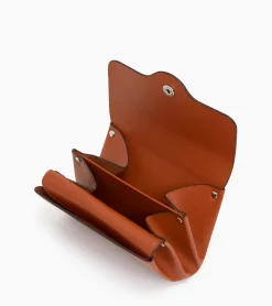 Porte monnaie Sans couture en cuir lisse - Mahogany Brown