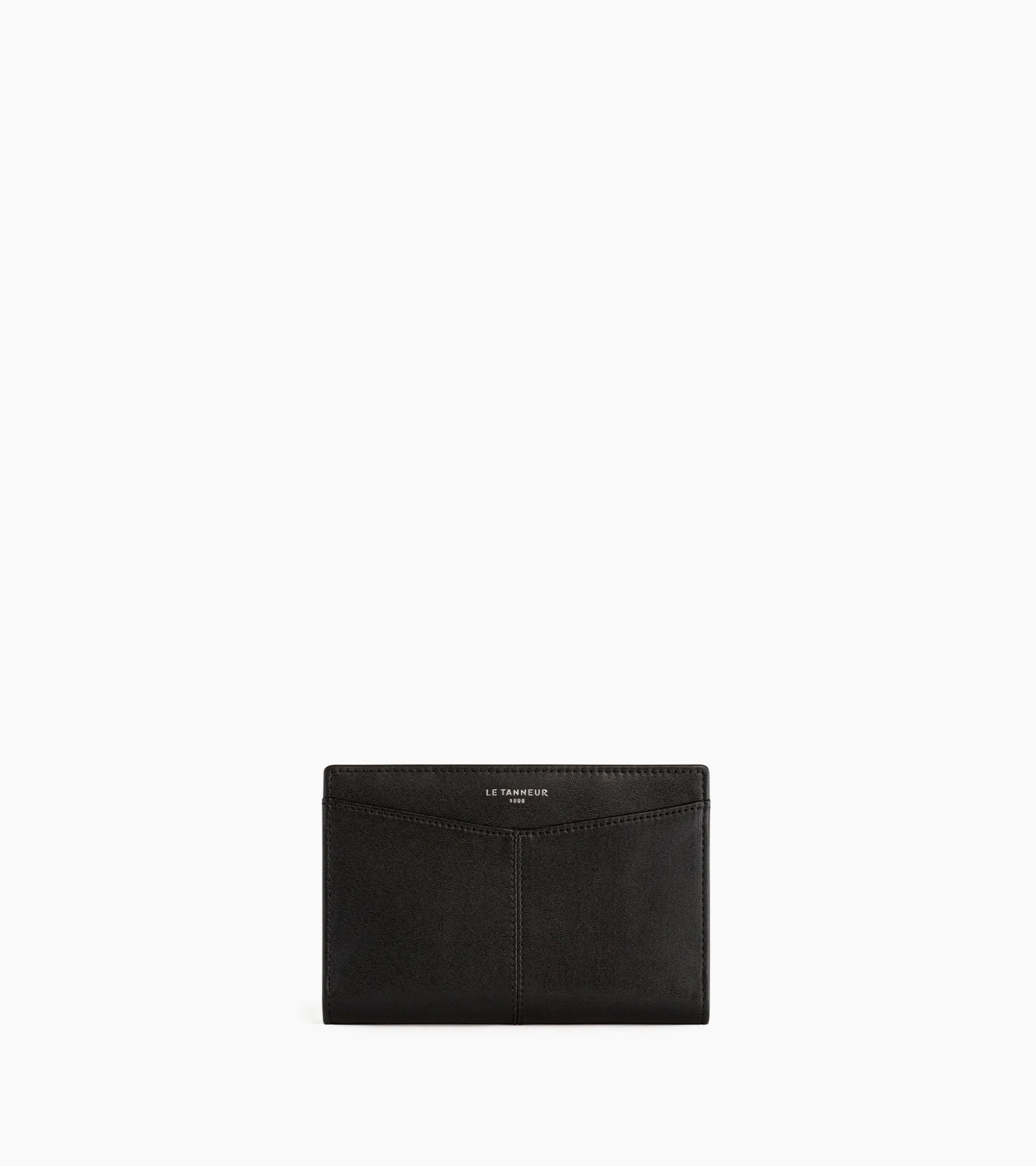 Porte passeport Charlotte en cuir lisse - Black