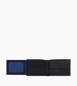 Portefeuille à rabat 2 volets Charles en cuir grainé - Black Le Bleu