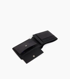 Portefeuille à rabat 2 volets Charles en cuir grainé - Black Le Bleu