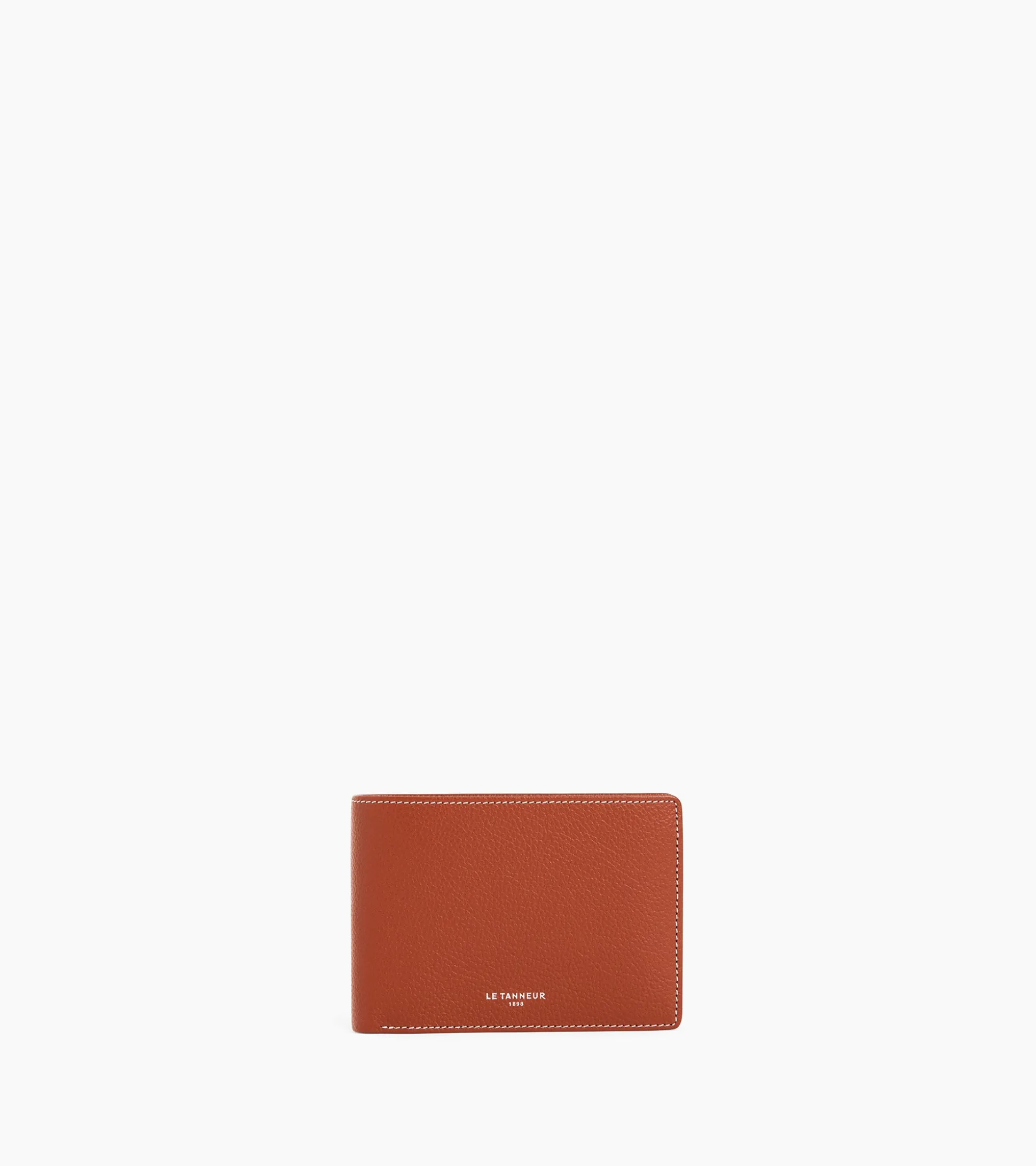 Portefeuille à rabat 2 volets Emile en cuir grainé - Mahogany Brown