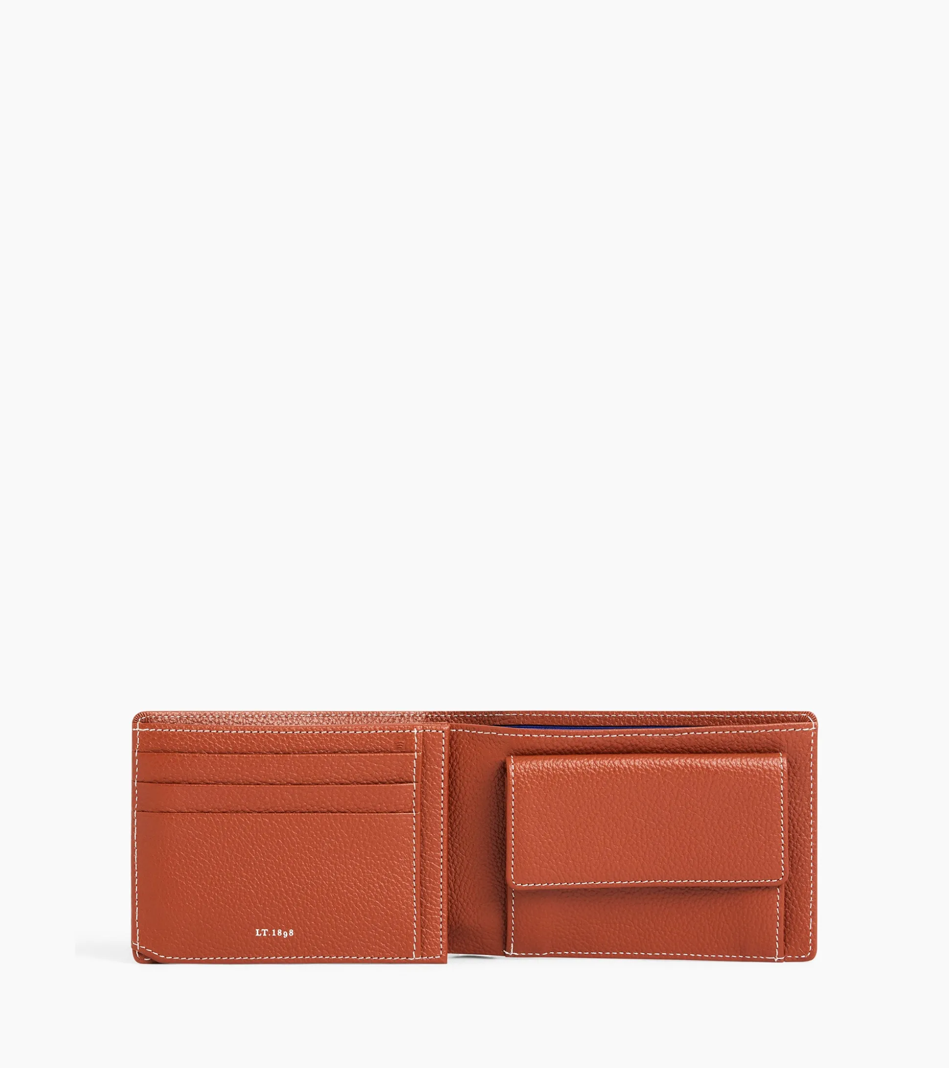 Portefeuille à rabat 2 volets Emile en cuir grainé - Mahogany Brown