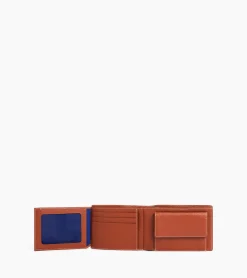 Portefeuille à rabat 2 volets Emile en cuir grainé - Mahogany Brown