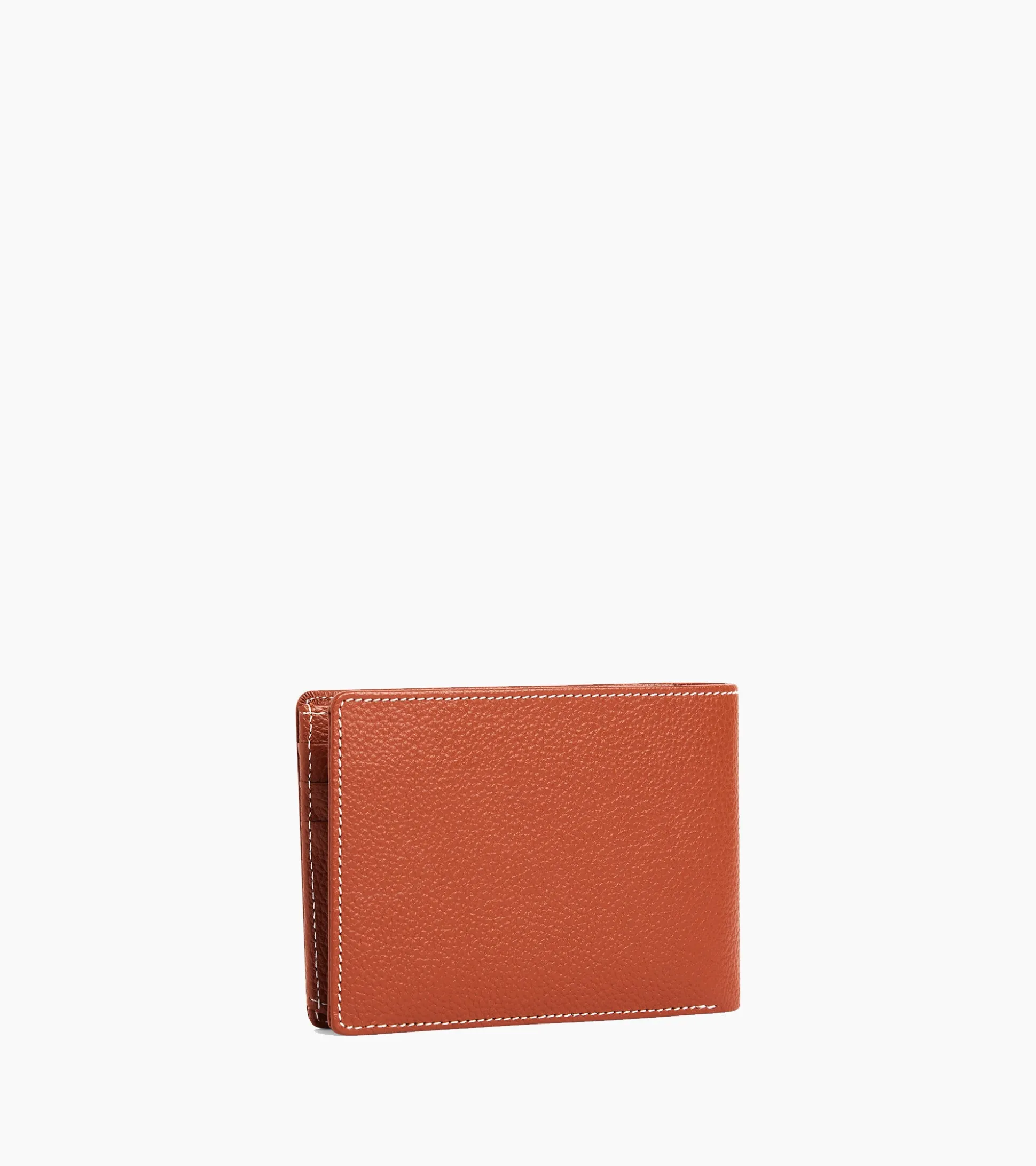 Portefeuille à rabat 2 volets Emile en cuir grainé - Mahogany Brown