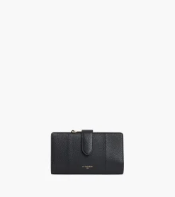 Portefeuille 4 volets Juliette en cuir grainé - Black