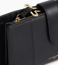Portefeuille 4 volets Juliette en cuir grainé - Black