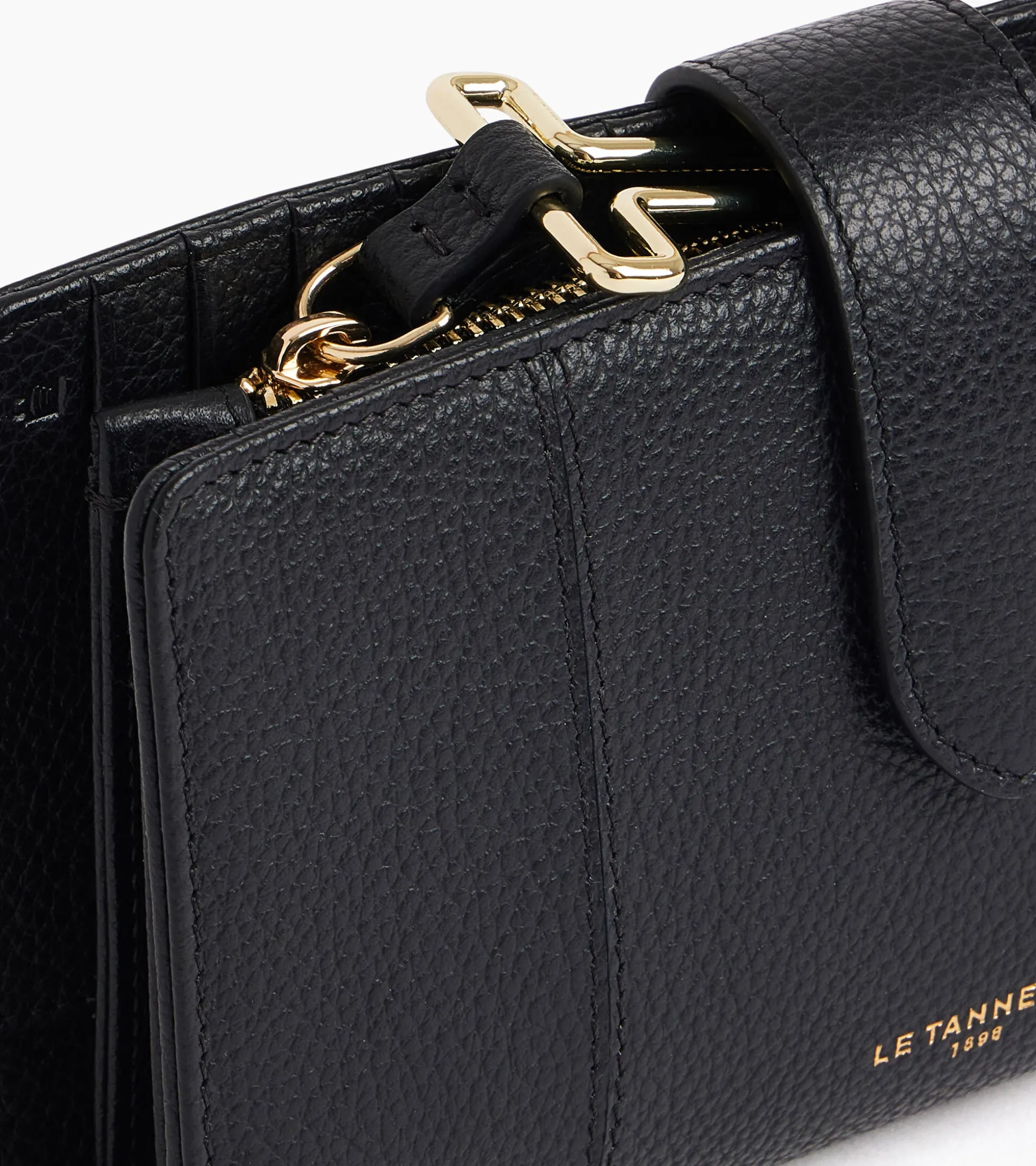 Portefeuille 4 volets Juliette en cuir grainé - Black