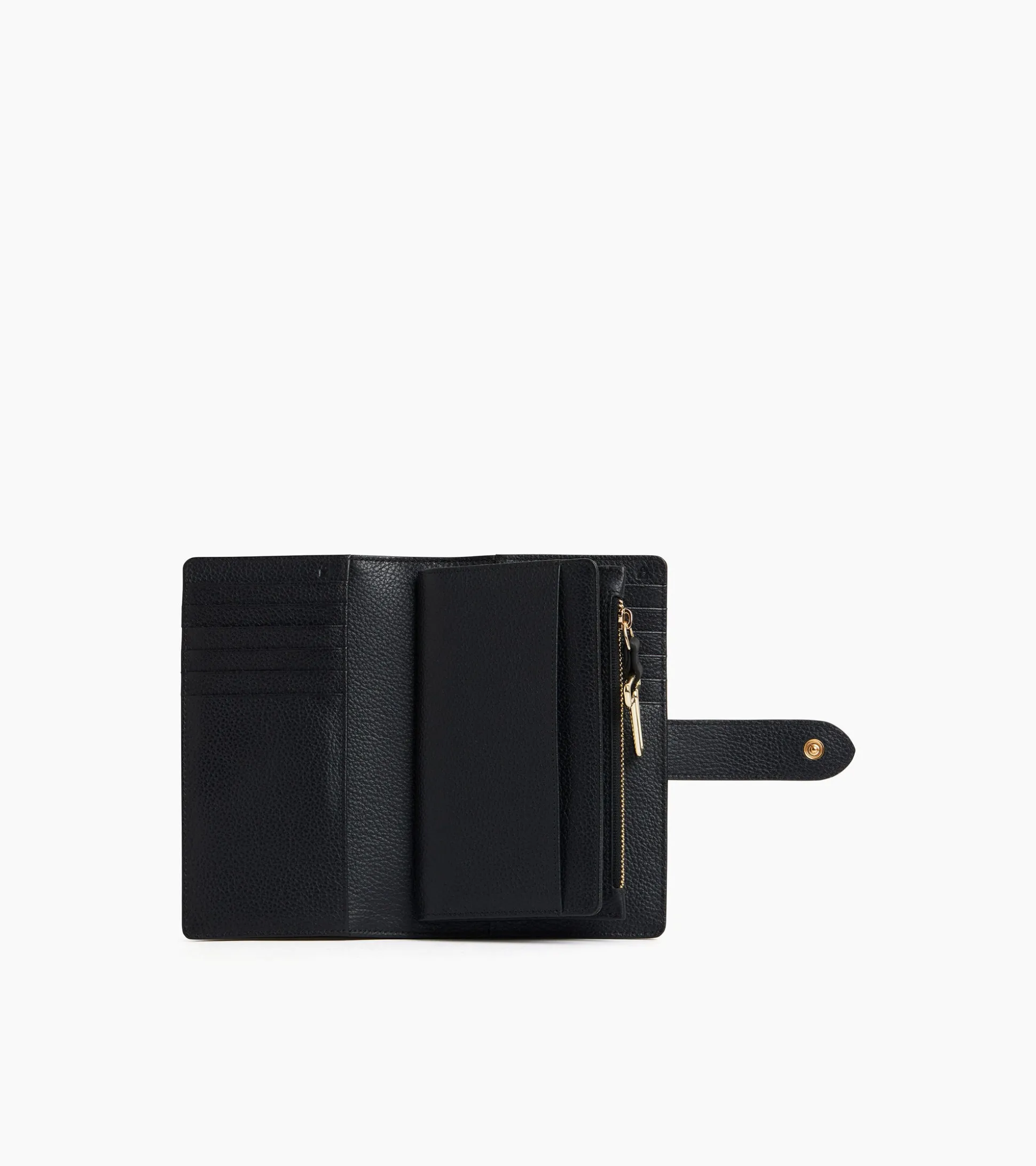Portefeuille 4 volets Juliette en cuir grainé - Black