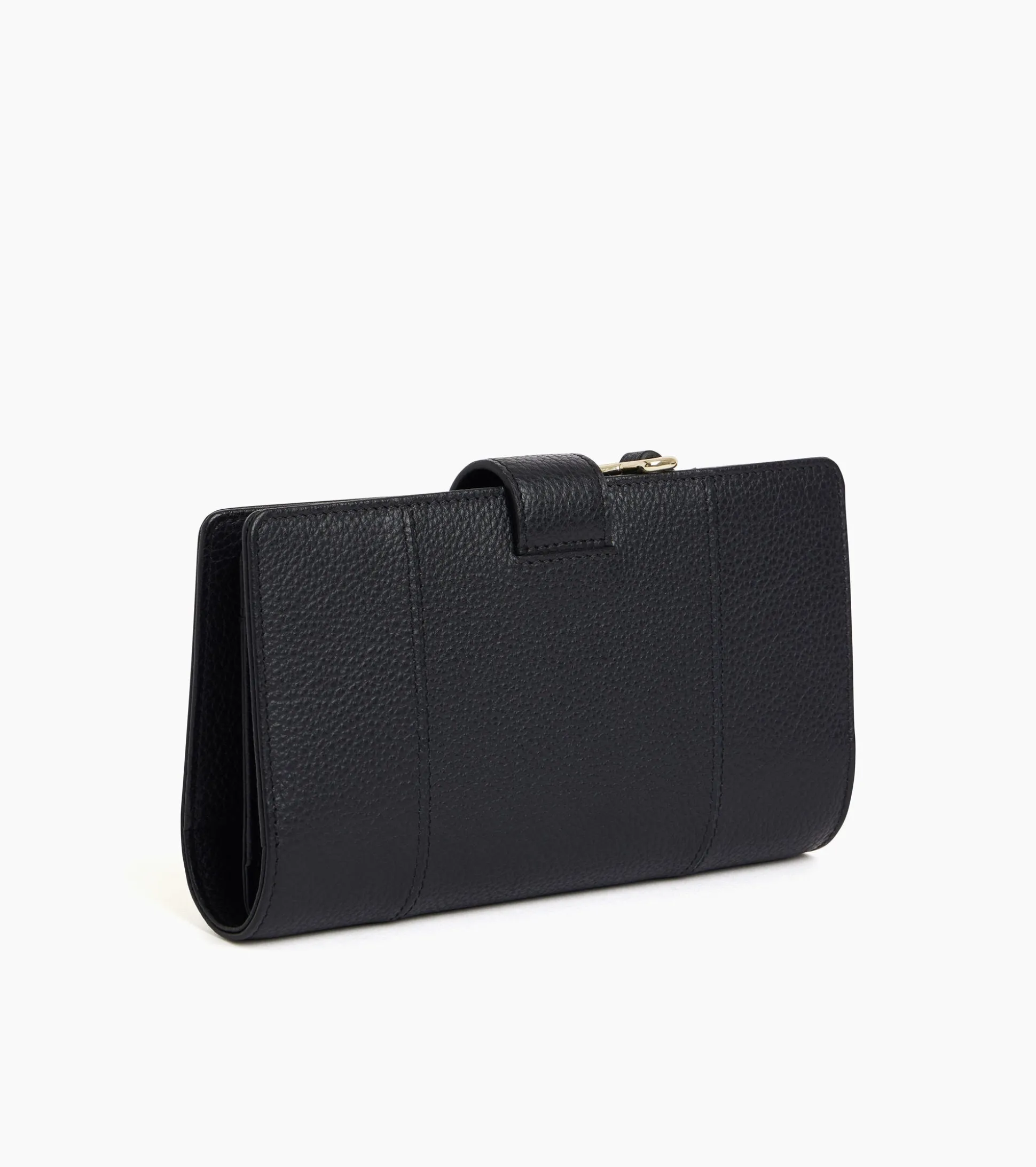Portefeuille 4 volets Juliette en cuir grainé - Black