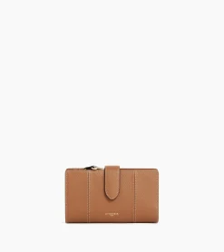 Portefeuille 4 volets Juliette en cuir grainé - Brown Tan