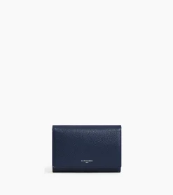 Portefeuille Emilie en cuir grainé - Bleu crépuscule