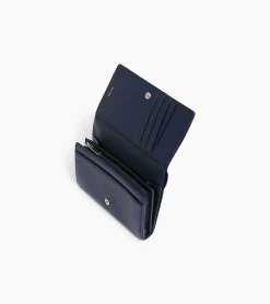 Portefeuille Emilie en cuir grainé - Bleu crépuscule