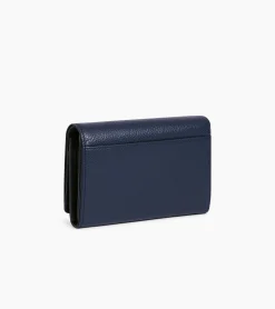 Portefeuille Emilie en cuir grainé - Bleu crépuscule