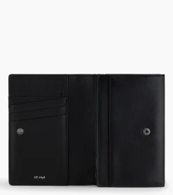 Portefeuille Emilie en cuir grainé - Black