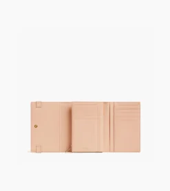 Portefeuille Emilie en cuir signature T - ROSE POUDRE