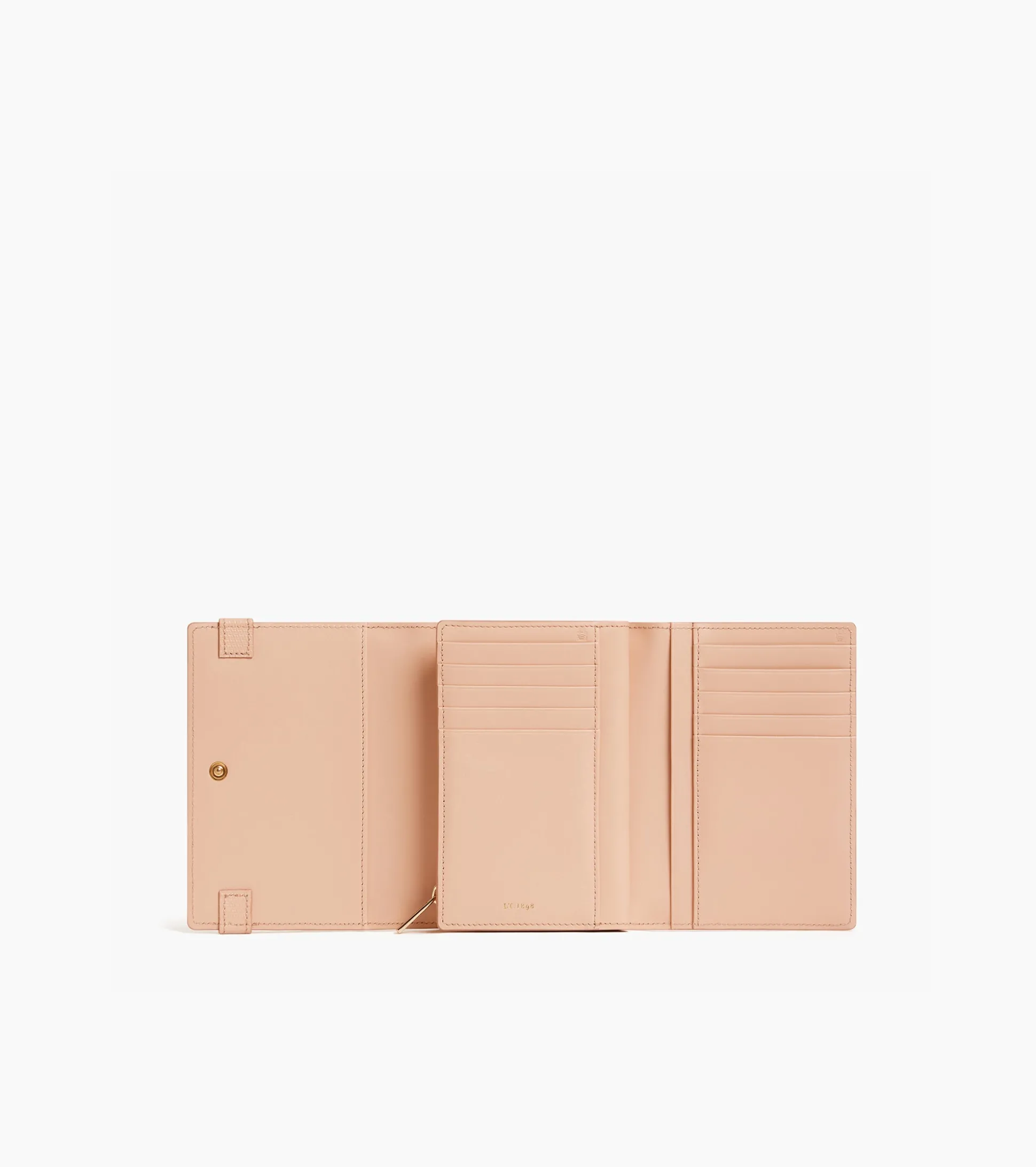 Portefeuille Emilie en cuir signature T - ROSE POUDRE