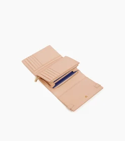 Portefeuille Emilie en cuir signature T - ROSE POUDRE