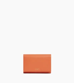 Portefeuille Emilie en cuir grainé - ORANGE OCRE