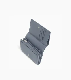 Portefeuille Emilie en cuir grainé - BLEU ARGILE