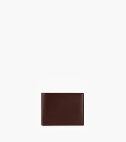 Portefeuille horizontal à rabat 2 volets en cuir huilé - Brown