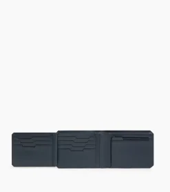 Portefeuille horizontal 2 volets Gaston en cuir grain croisé - CREPUSCULE