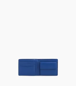 Portefeuille horizontal poche monnaie à rabat Augustin en cuir grainé - Black Le Bleu