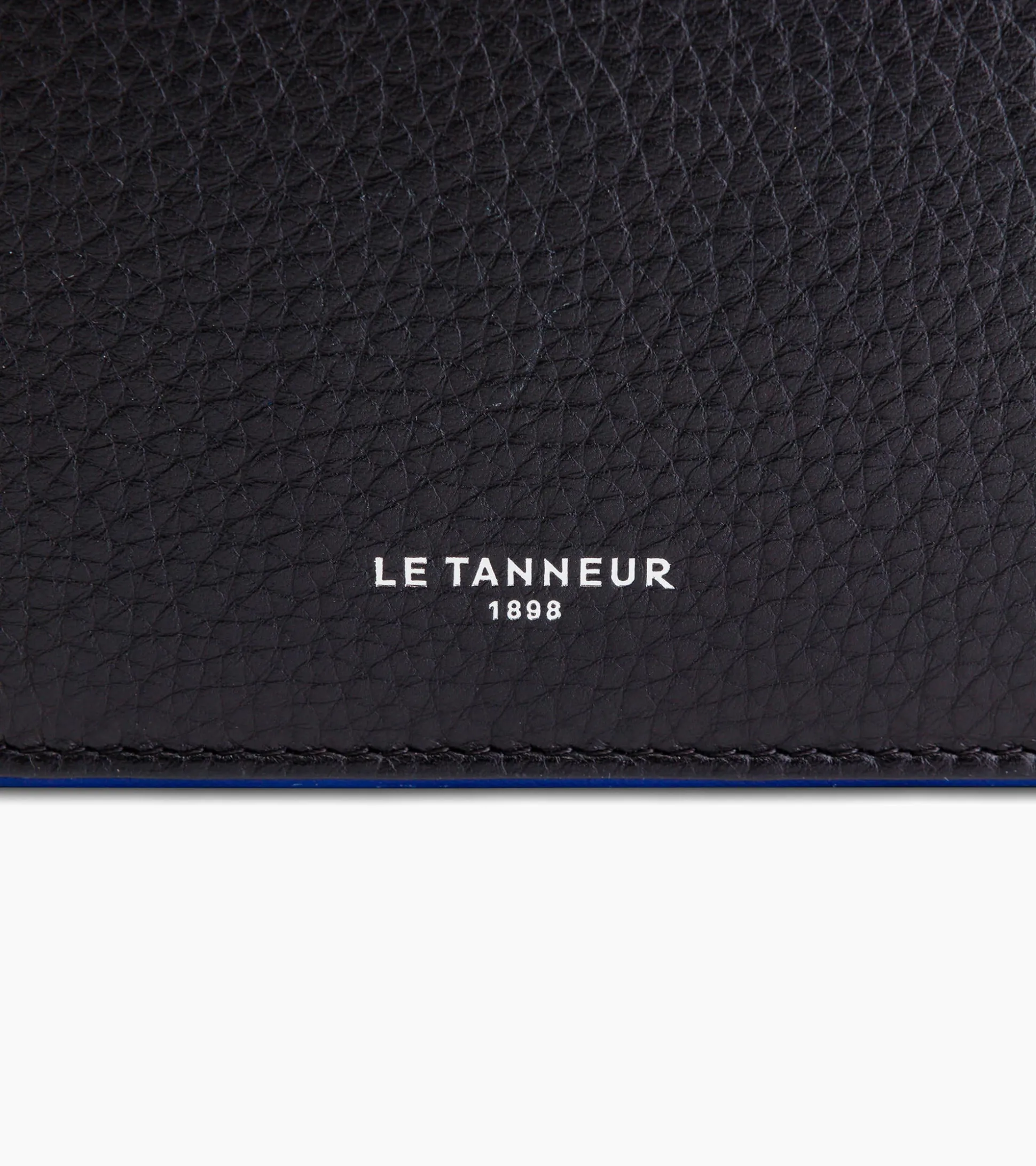 Portefeuille horizontal poche monnaie à rabat Augustin en cuir grainé - Black Le Bleu