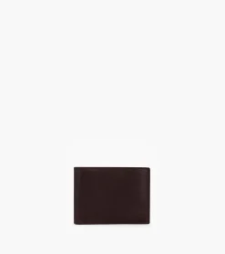 Portefeuille horizontal zippé 2 volets en cuir huilé - Brown